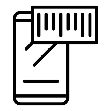 Mobil qr kod simgesi ana hat vektörü. Telefon taraması