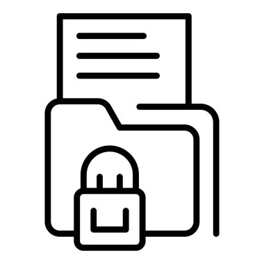 Gizlilik dizini simgesi ana hatları vektörü. Gizli veriler