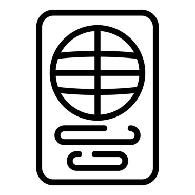 Turist pasaport ikonu ana hat vektörü. Seyahat kimliği