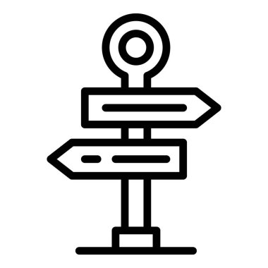 Seyahat göstergesi simgesi ana hat vektörü. Yol yönü