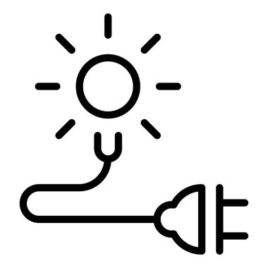 Güneş ışığı ikonu ana hat vektörü. Güneş enerjisi