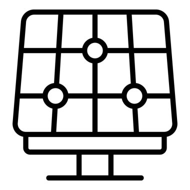 Güneş enerjisi simgesi ana hat vektörü. Güneş enerjisi