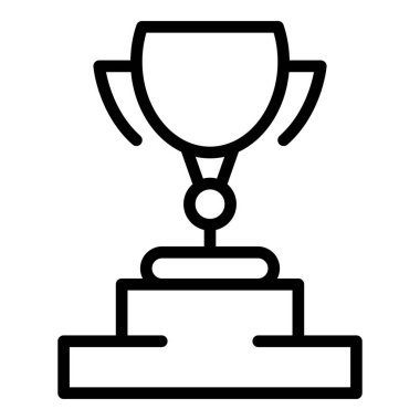 Başarı ödülü ikonu ana hatları vektörü. Kazanan ödül