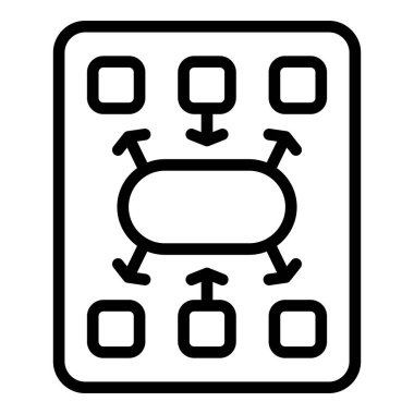 Çalışma konsantrasyon ikonu ana hatları vektörü. İşyeri zamanı