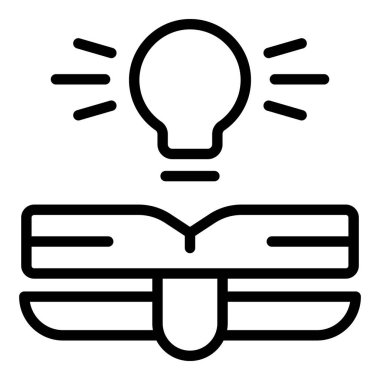 Fikir çözümleme simgesi ana hatlı vektörü. Yaratıcı ışık