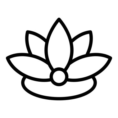 Lotus konsantrasyon ikonu ana hat vektörü. Rahatla meditasyon yap