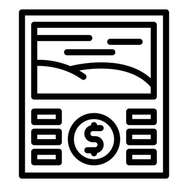 Serbest ders simgesi ana hatları vektörü. Çevrimiçi eğitim