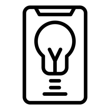 Mobil eğitim ikonu ana hatları vektörü. Okul web sayfası