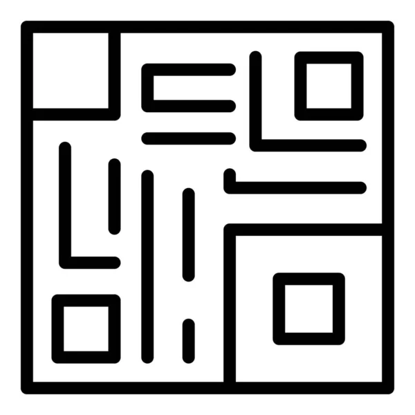 Qr code icône contour vecteur. Numérisation téléphonique — Image vectorielle