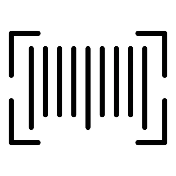 Vecteur unique de contour d'icône de code-barres. Détecteur de code — Image vectorielle