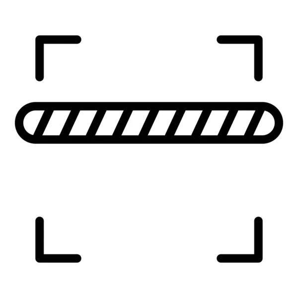 Lesen von Barcode-Symbolen Umrissvektor. QR-Scanner — Stockvektor