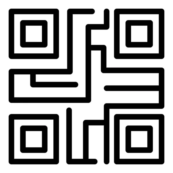 Matrix barcode icon outline vector. Qr code — Stock Vector