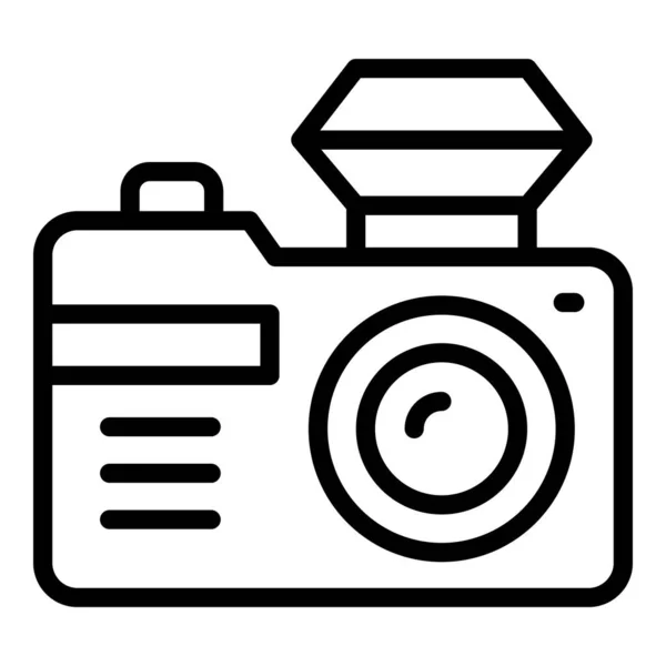 Tourist camera icon outline vector. Travel people — Stock Vector