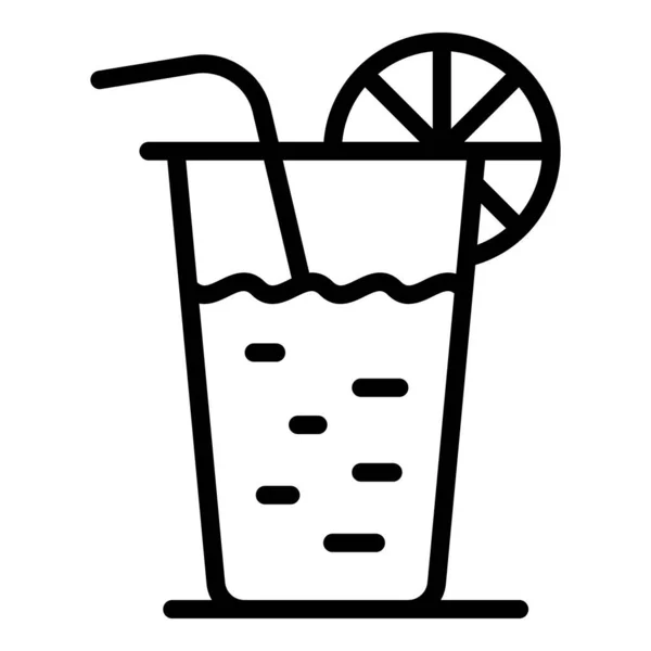 Letni koktajl ikona zarys wektor. Imprezowy drink — Wektor stockowy