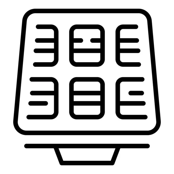 Vecteur de contour d'icône d'équipement de panneau solaire. Énergie solaire — Image vectorielle