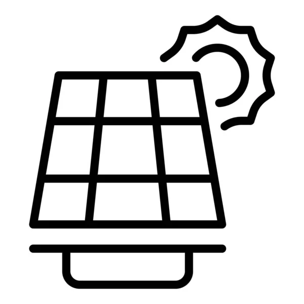 Grade ícone do painel solar contorno vetor. Energia eléctrica —  Vetores de Stock