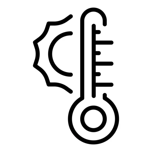 Słoneczna ikona termiczna wektor zarysu. Energia słoneczna — Wektor stockowy