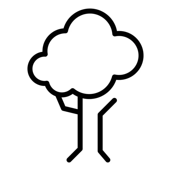 Ikona ogrodnictwa drzew wektor zarysu. Roślina ogrodowa — Wektor stockowy