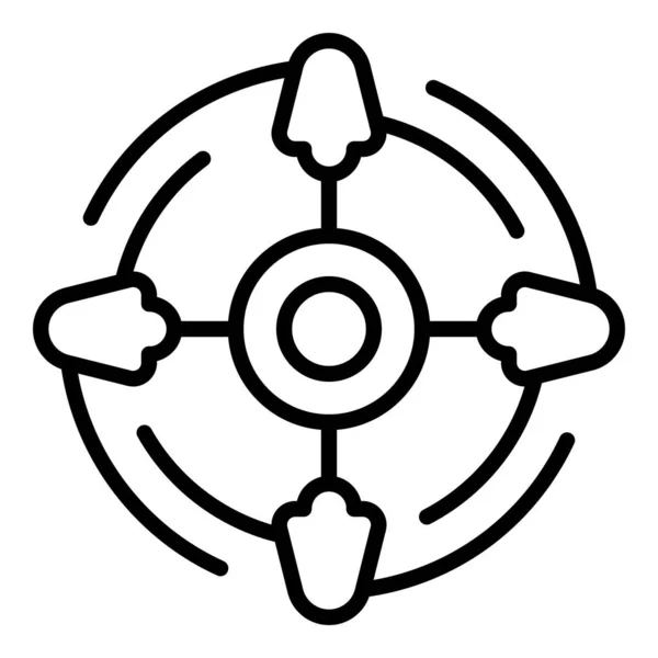 Mano spinner icono contorno vector. Juguete Fidget — Vector de stock