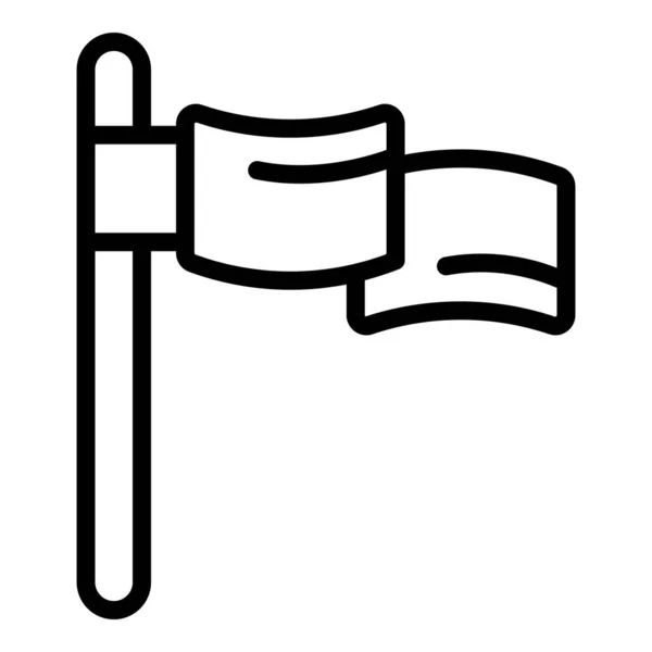 Vetor de contorno do ícone da bandeira de destino. Objectivo empresarial — Vetor de Stock