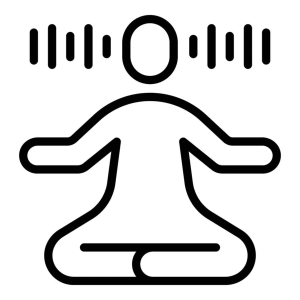 Icono de meditación humana contorno vector. Yoga relax — Vector de stock