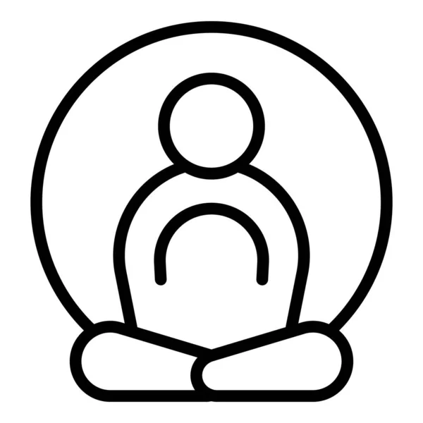 Energiefokus meditieren Symbol Umrissvektor. Gesundheit — Stockvektor