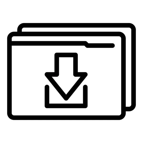 Download folder course icon outline vector. Video stream — Stock Vector
