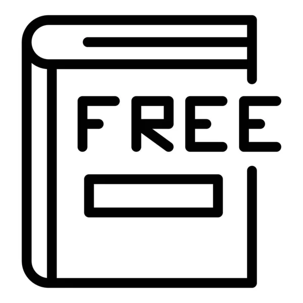Vetor de esboço de ícone de livro de curso gratuito. Educação online —  Vetores de Stock