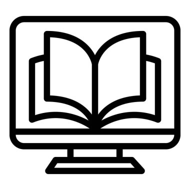 Kitap simgesi ana hat vektörünü görüntüle. Okul kütüphanesi