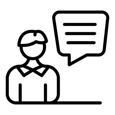 Müşteri yorum ikonu ana hat vektörü. Çevrimiçi inceleme