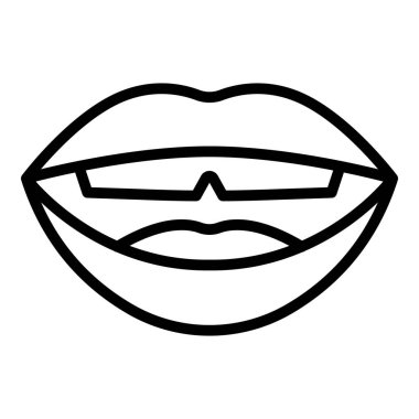 Konuşma ikonu dış hat vektörü. Ağız telaffuzu