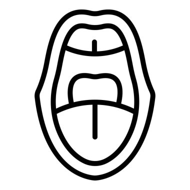 Ağız senkronizasyonu animasyon ana hatları vektörü. Yüz hareketi