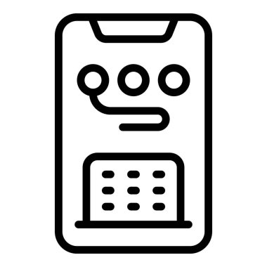 Çevrimiçi konsantrasyon ikonu ana hatları vektörü. Dijital çalışma