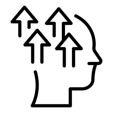 Kişisel büyüme ikonu ana hatları vektörü. Kişisel gelişim