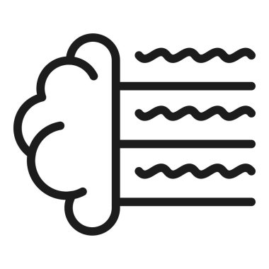 Beyin dalgaları ikon ana hat vektörü. İnsan zihni