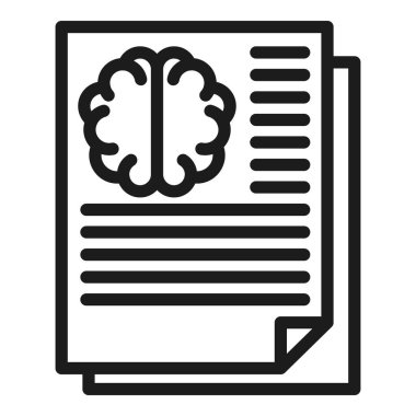 Beyin raporu ikon ana hat vektörü. Sağlık verileri