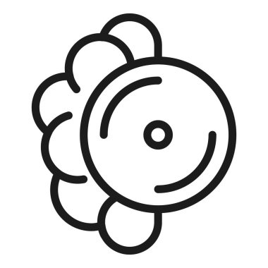 Bellek işlemci simgesi ana hatları vektörü. Dijital çip