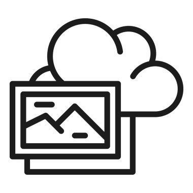 Bellek fotoğrafı ana hatları vektörü. Albüm resmi