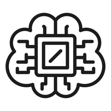 Hafıza çipi simgesi ana hatları vektörü. Mikro depo