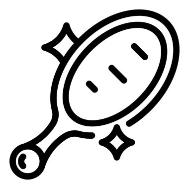 Güzellik aynası ikonu ana hat vektörü. Makyaj yansıması