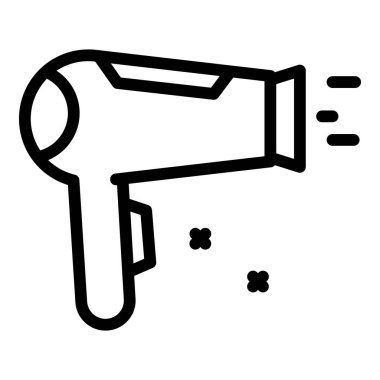 Saç kurutma ikonu ana hatları vektörü. Güzellik salonu