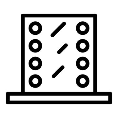 Ayna simgesi çizim vektörü. Ampul çerçevesi