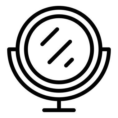 Tablo ayna ikonu ana hatları vektörü. Mobilya