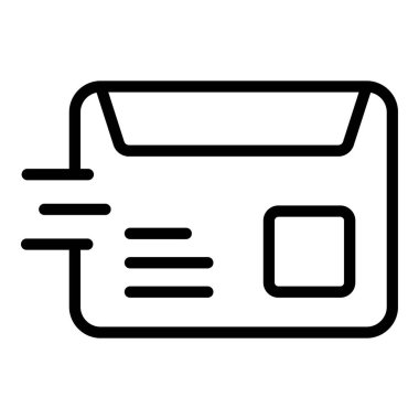 Ekspres dağıtım kutusu ana hatları vektörü. Paket siparişi