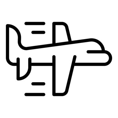 Uçak nakliye ikonu ana hat vektörü. Gemi teslimatı