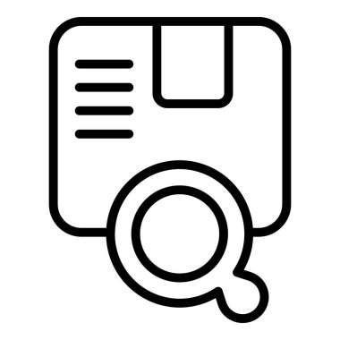 Arama paketi simgesi ana hatları vektörü. Kargo teslimatı