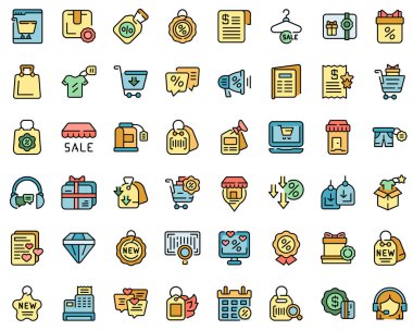 Yeni fiyat simgeleri çizgi renk vektörünü ayarla