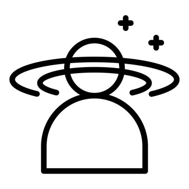 Baş dönmesi problemi ikon ana hatları vektörü. Baş ağrısı.