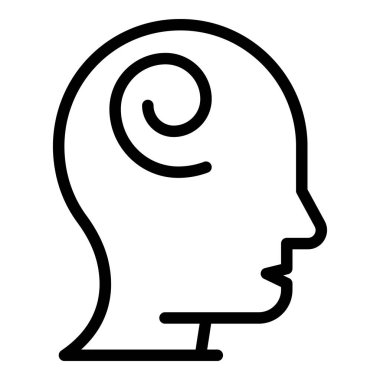 Baş döndürücü ikon ana hatları vektörü. Vertigo hareketi