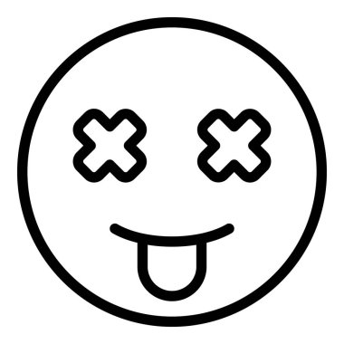 Baş dönmesi zayıf ikon ana hatları vektörü. Zihinsel endişe